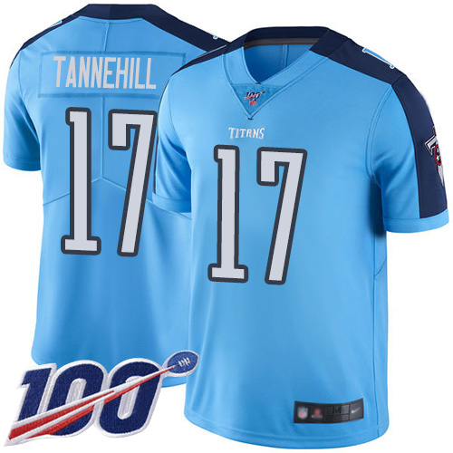 Tennessee Titans Limited Light Blue Men Ryan Tannehill Jersey NFL Football #17 100th Season Rush Vapor Untouchable